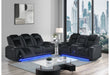U8000 BLACK PWR REC SOFA/PWR CONSOLE REC LOVESEAT W/PHR - De Avenue Furniture