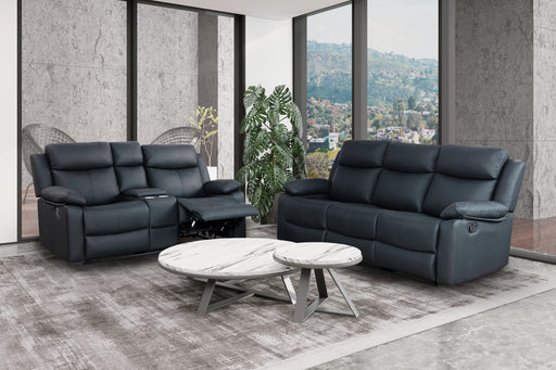 U6026 BLACK PU 72A REC SOFA/CONSOLE REC LOVESEAT W/LED & SPEAKER - De Avenue Furniture