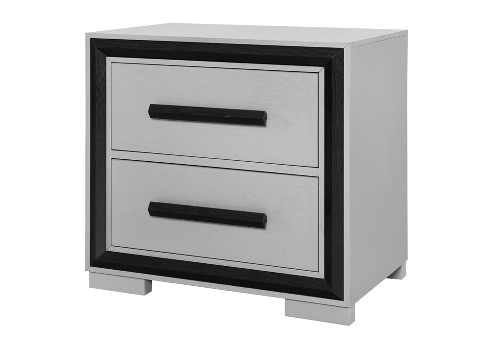 AMELIA GREY/BLACK KING BED, DRESSER, MIRROR, NIGHTSTAND - De Avenue Furniture