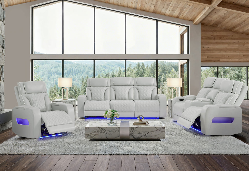 U8611 BLANCHE SILVER P2 PWR REC SOFA/PWR CON REC LOVESEAT/PWR REC - De Avenue Furniture