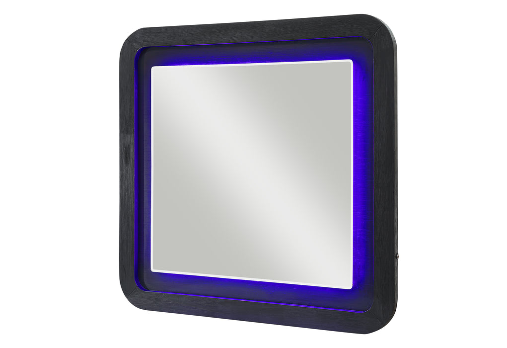 BECKETT WHT/BLK MIRROR W/ LED - De Avenue Furniture