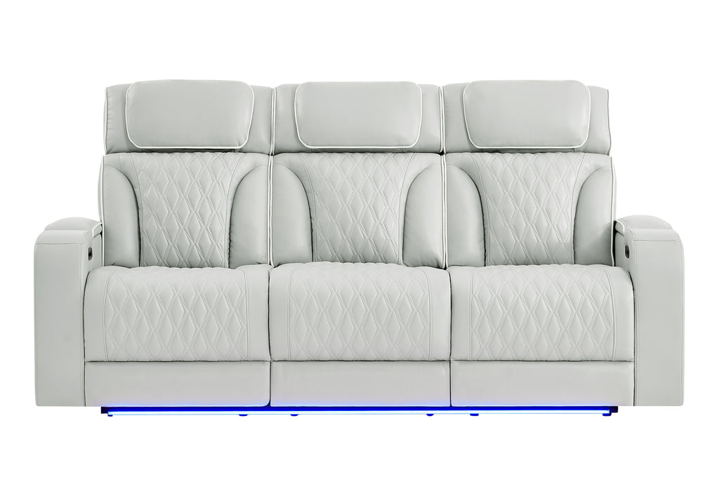 U8611 BLANCHE SILVER PWR REC SOFA WITH PHR AND LED - De Avenue Furniture