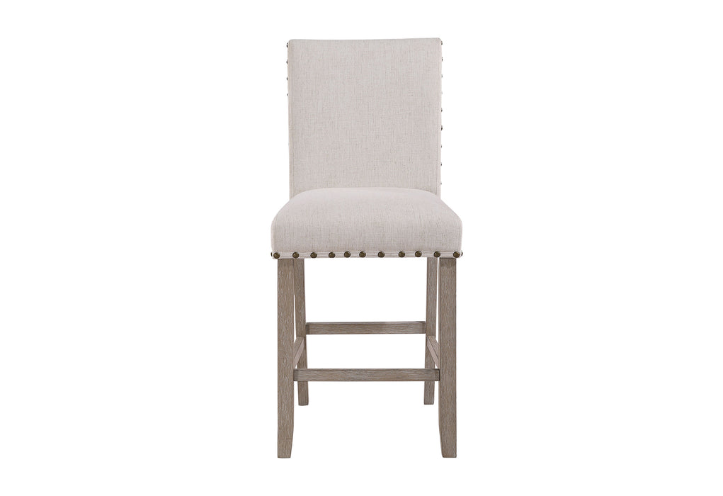 D4010BT NATURAL + 6 D1622BS WHITE - De Avenue Furniture
