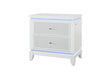 ALINA WHITE NIGHTSTAND WITH LED AND USB - De Avenue Furniture