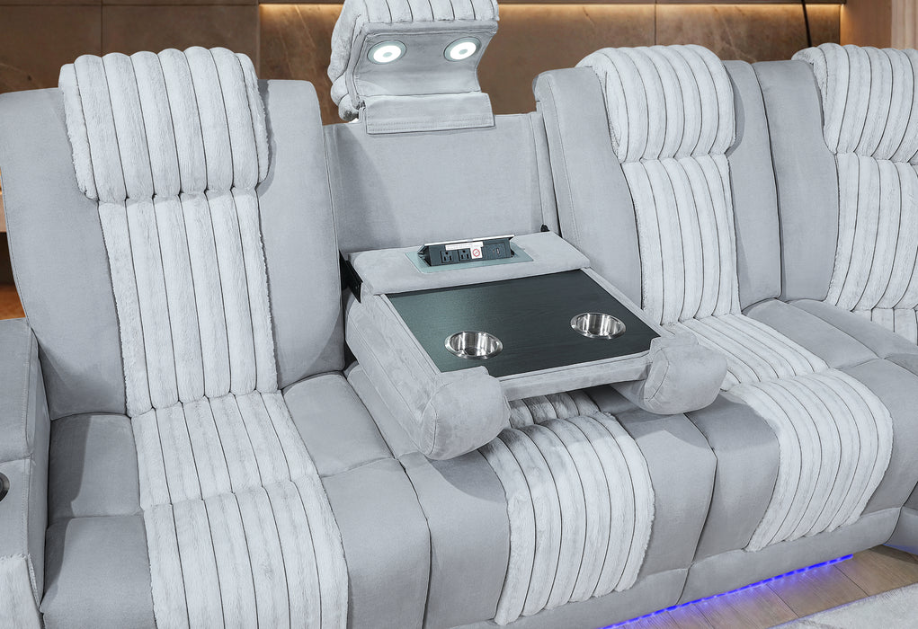 U8000 GREY P2 SECTIONAL WITH LED - De Avenue Furniture