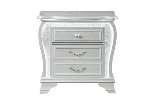 ARIA SILVER NIGHTSTAND WITH LED - De Avenue Furniture