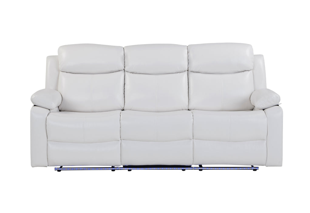 U6026 BLANCHE WHITE RECLINING SOFA WITH LED - De Avenue Furniture