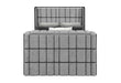 ISABELLA GREY QUEEN BED W/LED, TV LIFT, SPEAKER AND FIREPLACE - De Avenue Furniture