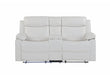 U6026 BLANCHE WHITE CONSOLE RECLINING LOVESEAT WITH LED AND SPEAKER - De Avenue Furniture