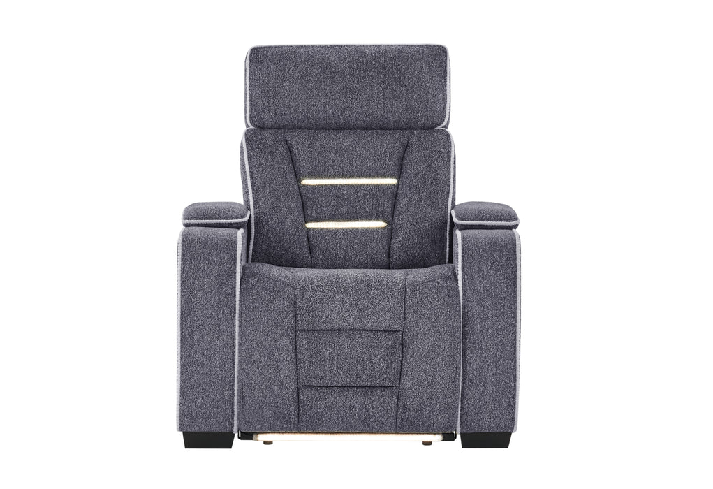 U1895 GREY P2 RECLINER WITH IS AND LED - De Avenue Furniture