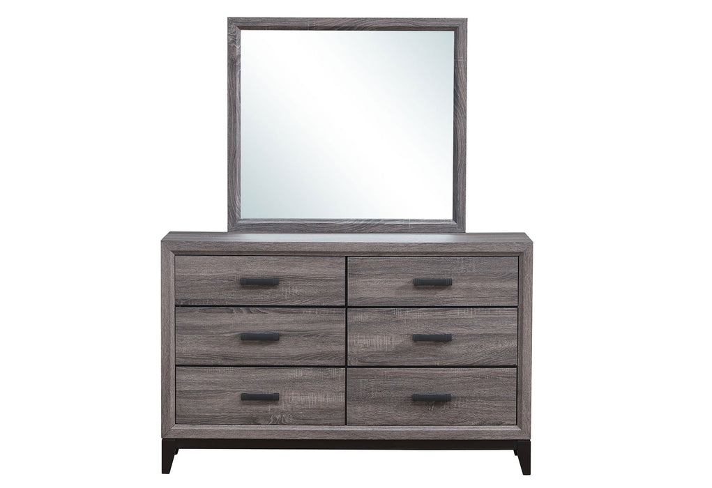 KATE FOIL GREY FULL BED, DRESSER, MIRROR AND NIGHTSTAND - De Avenue Furniture