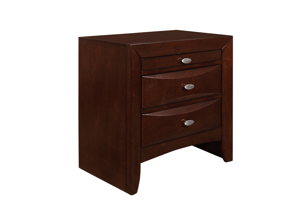 LINDA NEW MERLOT NIGHTSTAND - De Avenue Furniture