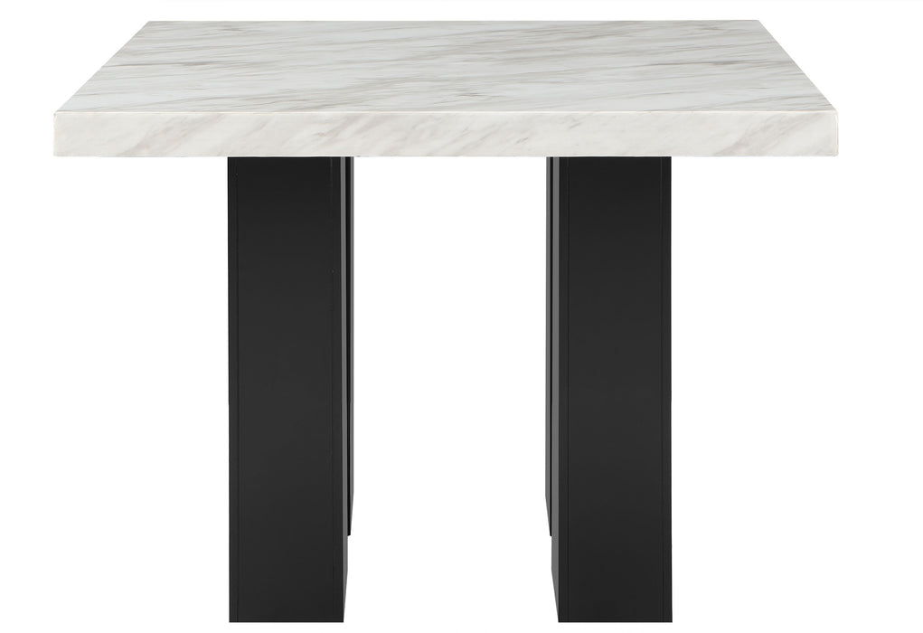D04 WHITE BAR TABLE AND 6 D04 BLACK BAR STOOL - De Avenue Furniture