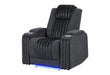 U8000 BLACK POWER RECLINER W/ POWER HEADREST & LED LIGHT - De Avenue Furniture