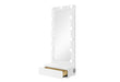 ELLA WHITE NARROW TALL MIRROR WITH LED AND SPEAKER - De Avenue Furniture
