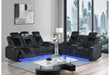 U8000 BLACK PWR REC SOFA/PWR CONSOLE REC LOVESEAT W/PHR - De Avenue Furniture