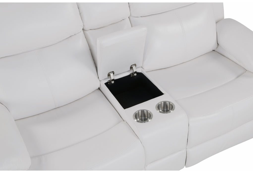 U6026 BLANCHE WHITE REC SOFA W/LED/CONS REC LS W/SPKR&LED/GR W/LED - De Avenue Furniture
