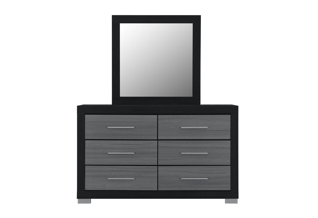 EMMA BLACK/GREY MIRROR - De Avenue Furniture