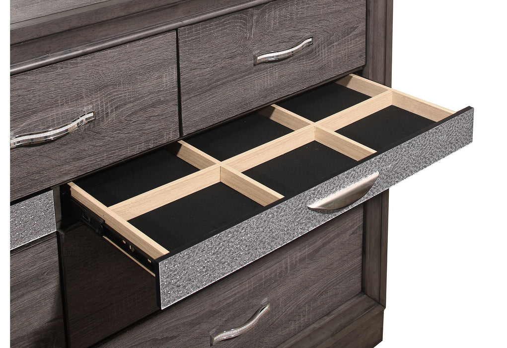 SEVILLE GREY QUEEN BED DRESSER MIRROR NIGHTSTAND - De Avenue Furniture