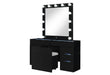 ELLA BLACK VANITY SET WITH STORAGE STOOL - De Avenue Furniture