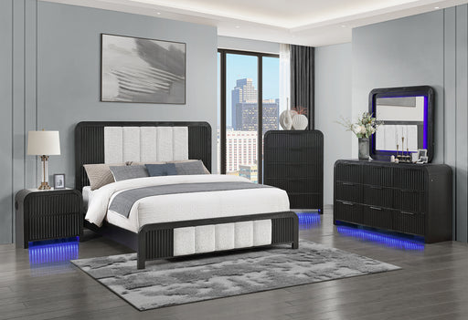 BECKETT WHT/BLK KING BED GROUP - De Avenue Furniture