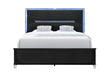 LANDO BLACK KING BED WITH CONTINUOUS LED - De Avenue Furniture