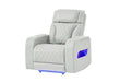 U8611 BLANCHE SILVER POWER RECLINER WITH POWER HEADREST AND LED - De Avenue Furniture