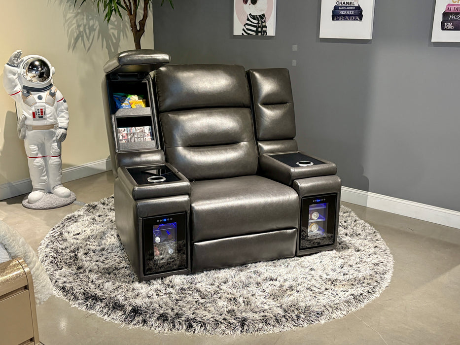 MVP BLANCHE BLACK POWER RECLINER WITH POWER HEADREST - De Avenue Furniture