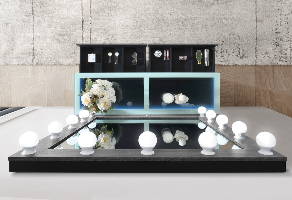 LEXI GREY VANITY WITH SPEAKER - De Avenue Furniture