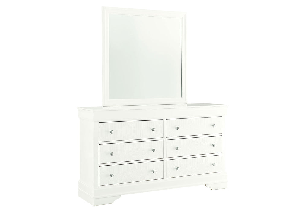 POMPEI METALLIC WHITE MIRROR - De Avenue Furniture
