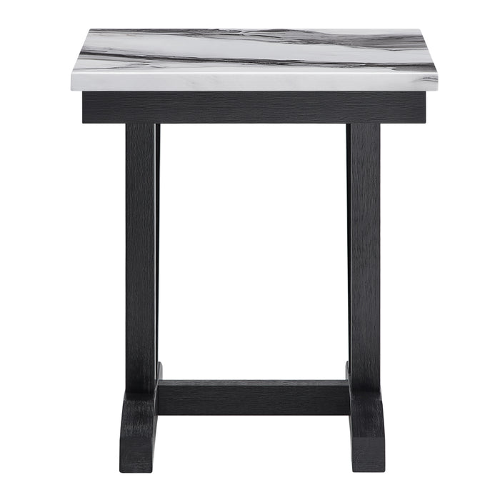 T1319 BLK/WHT END TABLE - De Avenue Furniture