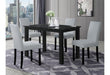 D8032 BLACK DINING TABLE & D9026 DINING CHAIR SILVER - De Avenue Furniture