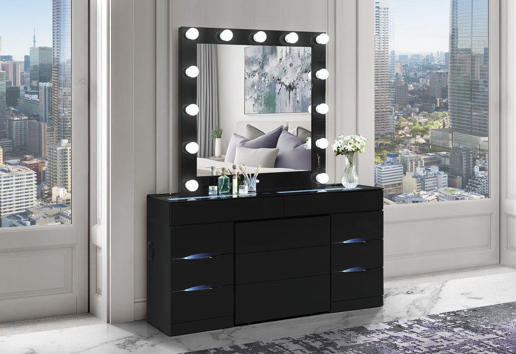 ELLA BLACK VANITY WITH SPEAKER - De Avenue Furniture