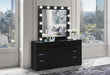 ELLA BLACK VANITY SET WITH STORAGE STOOL - De Avenue Furniture