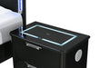LANDO BLACK NIGHTSTAND WITH SPEAKER AND WIRELESS CHARGING PLATFORM - De Avenue Furniture