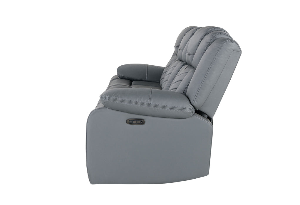 U7068 GREY 10 PWR REC SOFA/PWR CONSOLE REC LOVESEAT/PWR RECLINER W/LED - De Avenue Furniture