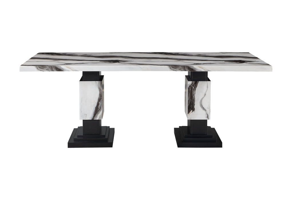 D12 DINING TABLE AND 8 D12 BLACK DINING CHAIRS - De Avenue Furniture
