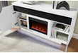 AILEEN WHITE 66" ENT UNIT W/LED, SPEAKERS, CRYSTAL AND POP-UP DOORS - De Avenue Furniture