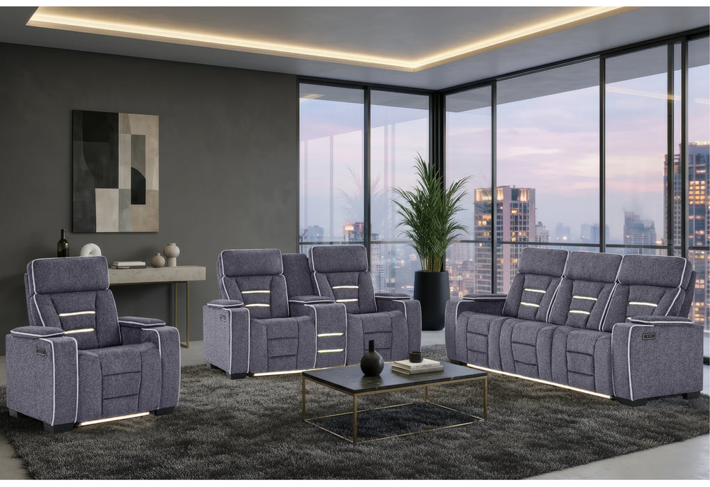 U1895 GREY P2 RECLINER WITH IS AND LED - De Avenue Furniture