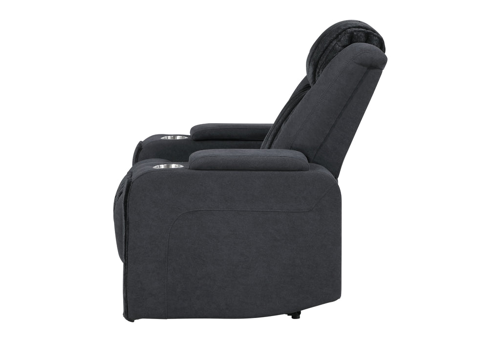 U8000 BLACK POWER RECLINER W/ POWER HEADREST & LED LIGHT - De Avenue Furniture