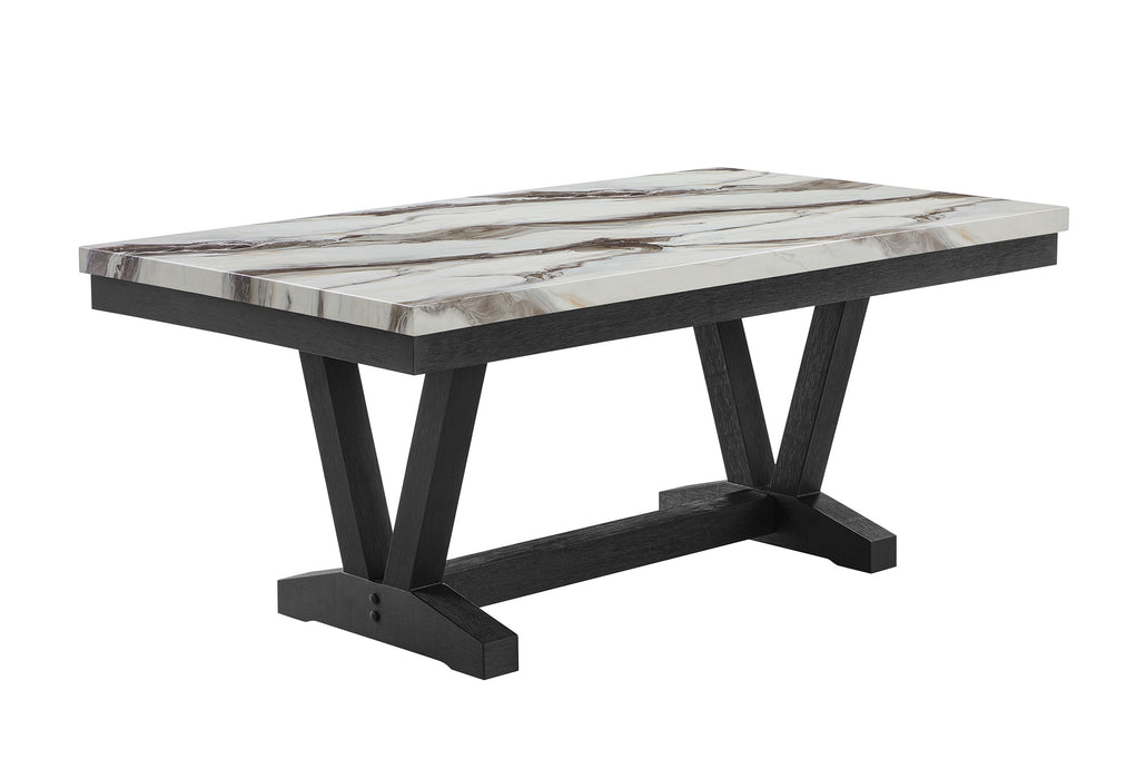 D1319 BLACK/WHITE DINING TABLE - De Avenue Furniture