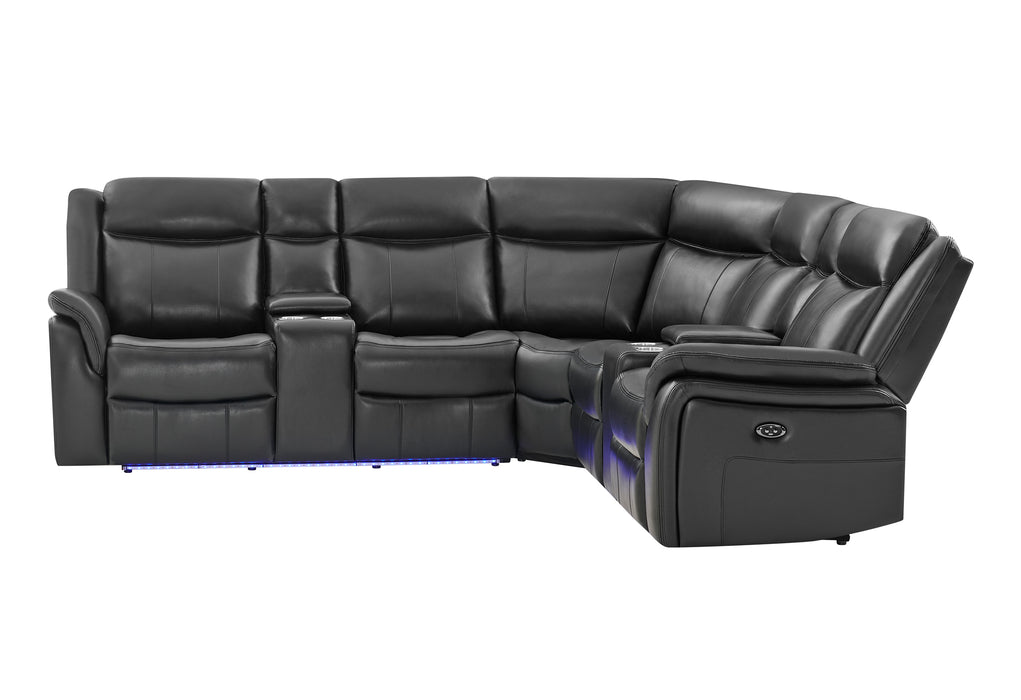 UM02 BLACK SECTIONAL - De Avenue Furniture