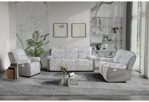 U6028 GREY RECLINING SOFA/CONSOLE RECLINING LOVESEAT/GLIDER RECLINER - De Avenue Furniture