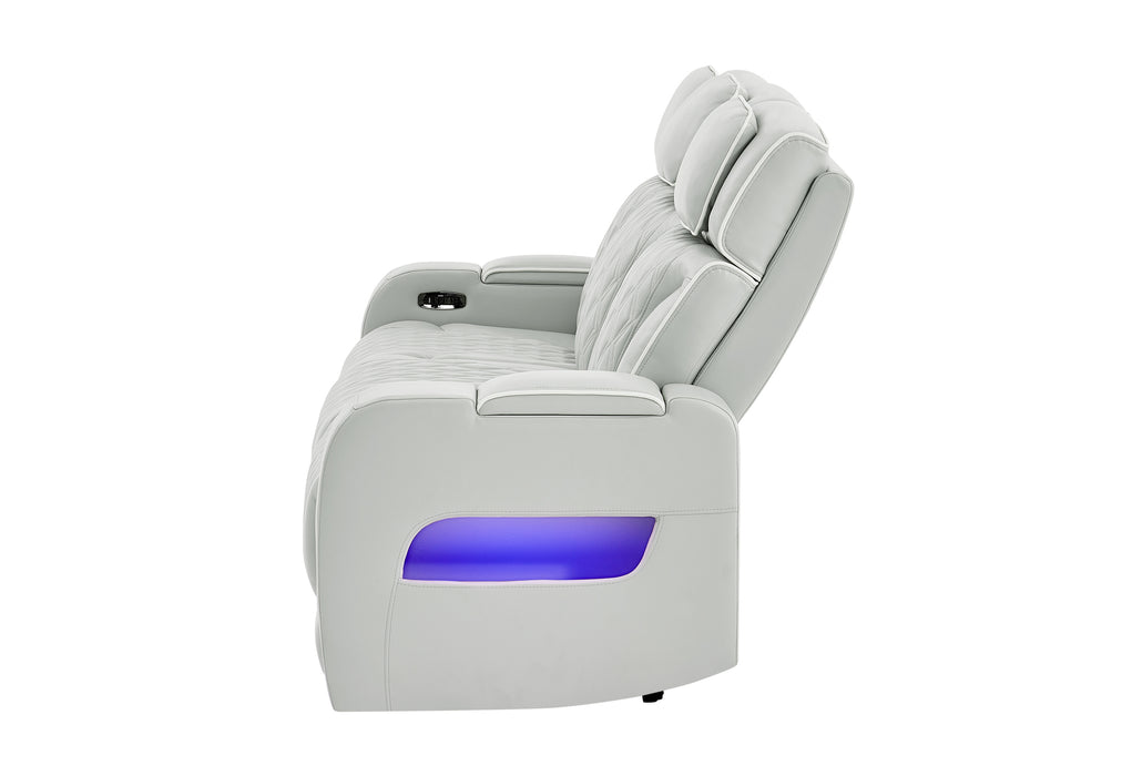 U8611 BLANCHE SILVER PWR REC SOFA WITH PHR AND LED - De Avenue Furniture