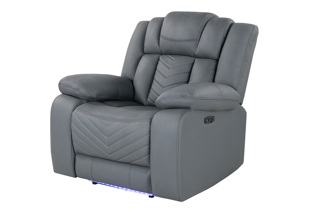 U7068 GREY 10 PWR REC SOFA/PWR CON REC LOVESEAT WITH LED - De Avenue Furniture