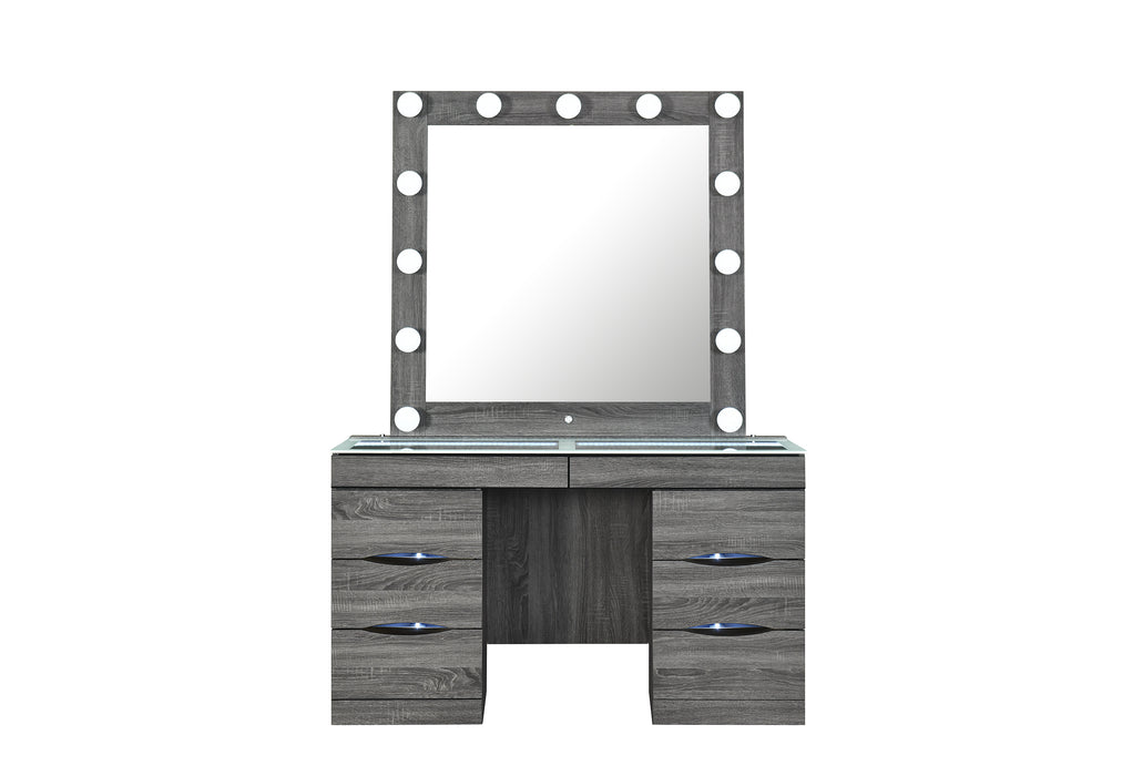 LEXI GREY VANITY WITH SPEAKER - De Avenue Furniture