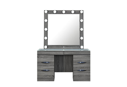 LEXI GREY VANITY WITH SPEAKER - De Avenue Furniture