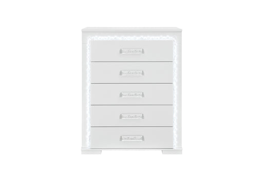 NAOMI SILVER MARBLE CHEST WITH LED - De Avenue Furniture