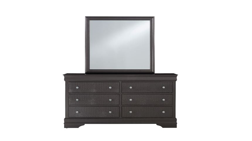 POMPEI METALLIC GREY KING BED GROUP WITH LED - De Avenue Furniture