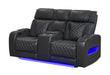 U8611 BLANCHE CHARCOAL PWR CON REC LOVESEAT WITH PHR, LED & SPEAKER - De Avenue Furniture
